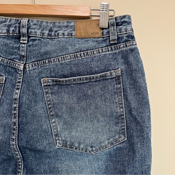 Aeropostale High Rise Wide Leg Jean | Raw Hem Denim - Picture 6 of 12